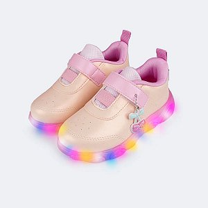Tênis de Led Pampili Liz Luz Cereja - Rosa