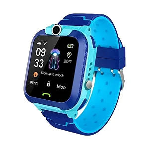 Relógio SmartWatch Infantil Com Rastreador GPS Chip e Câmera - Azul