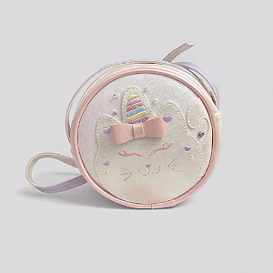 Bolsa Infantil Unicórnio Gatinho Glitter Transversal Pampili