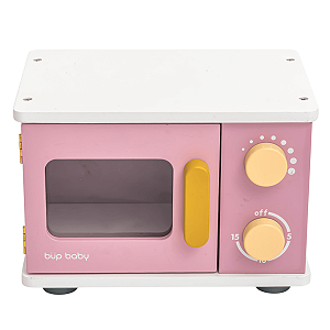 Brinquedo De Madeira Forno Micro-ondas Rosa Büp Baby