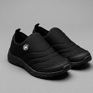 Tênis Molekinho Slip On Calce Fácil Preto/Preto
