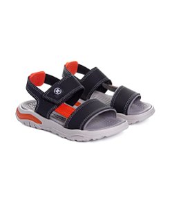 Sandália Papete Molekinho  Preto/Laranja