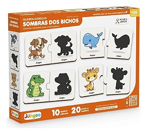 Quebra-cabeças Sombra Dos Bichos  Educativo Madeira Junges
