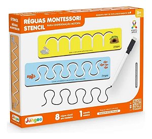 Régua Montessori Motora Sensorial  Stencil - Junges
