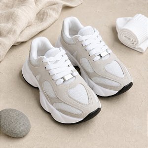 Tênis Infantil Molekinha Off White Camurça Cinza