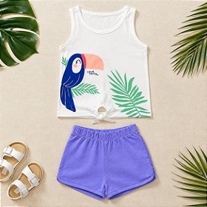 Conjunto Tink  Bink— Regata Tucano e Short Lilás