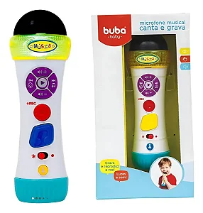 Microfone Grava e Canta  Musical Buba