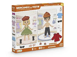 Jogo Brincando de Vestir Jungee - Brinquedo Educativo de Madeira