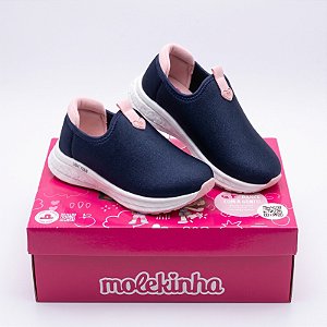 Tênis Infantil Slip-on Light Foam – Marinho e Rosa Molekinha