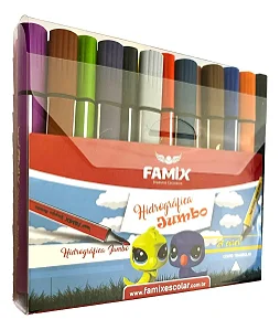 Caneta Hidrográfica Famix Jumbo 24 cores