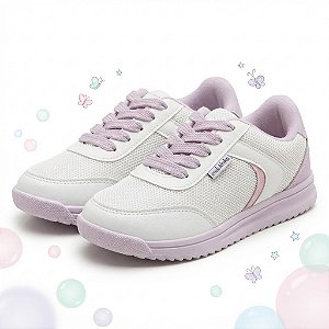 Tênis Molekinha Branco com Lilás Esportivo