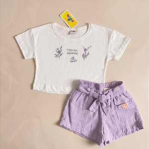 Conjunto Meninas Happy Lilás- Have Fun