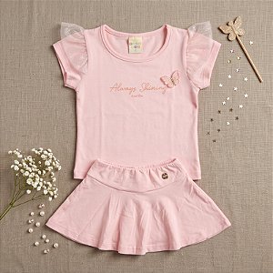 Conjunto Infantil Menina Have Fun Rosa Shining