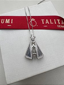 COLAR NOSSA SENHORA BANHADO OURO BRANCO