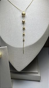 Conjunto colar e brinco bola