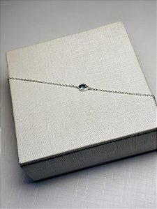 Pulseira prata 925 pedra verde