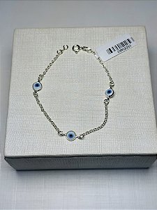 Pulseira olho grego em prata