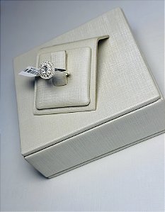 Anel solitario em prata 925 pedra zirconia