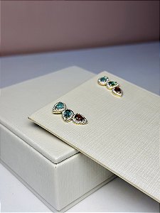 Brinco 3 gotas banhado em ouro 18k