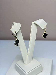Brinco trevo banhado a ouro 18k