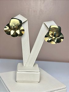 BRINCO ORGANICO MARTELADO BANHADO A OURO 18K