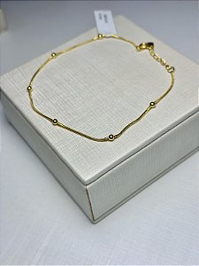PULSEIRA BOLINHAS BANHADO A OURO 18K