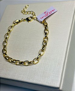 PULSEIRA EM ELO BANHADA A OURO 18K