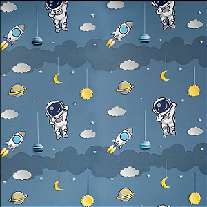 Papel de Parede Adesivo 5m X 45cm - Astronauta Infantil