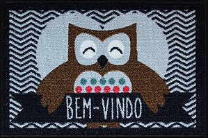 Tapete de Entrada 60x40cm Coruja
