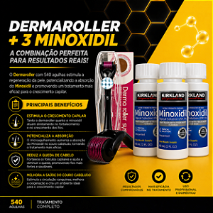 3 MINOXIDIL KIRKLAND 5% + DERMAROLLER SYSTEM 0.50MM