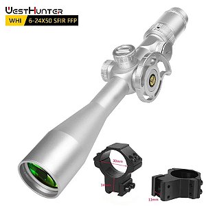 LUNETA WESTHUNTER WHI 6-24X50 SFIR FFP WH013 - PRATA TRILHO 11MM