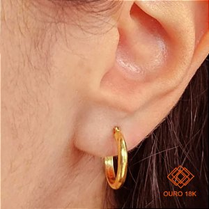 Brinco Argola Italiana Ouro 18k