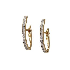 Brinco Argola Ouro 18k Moissanite