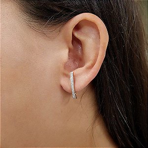 Brinco Argola Ouro 18k - Diamante Laboratório 38pts