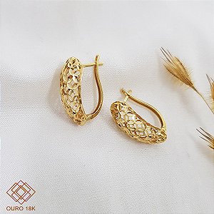 Brinco Argola Filigrana Ouro 18k