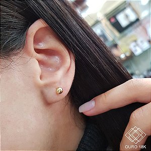 Brinco Pequeno Bola Ouro 18k