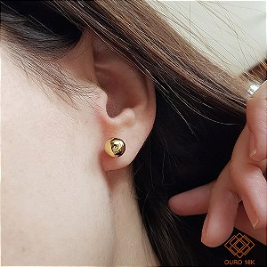 Brinco Bola Ouro 18k