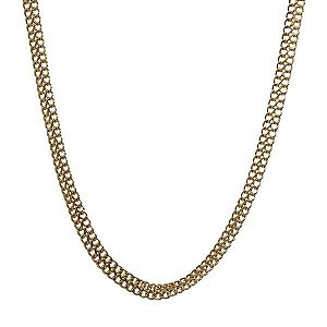 Cordão Feminino Malha Lacraia Elo Oco Ouro 18k - 45cm