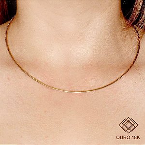 Gargantilha Aro Ouro 18K 2 Tons