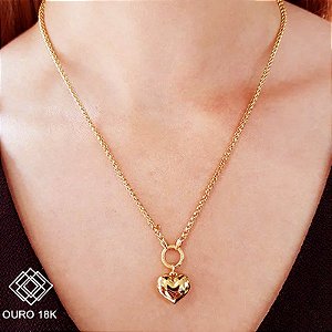 Gargantilha Coração Ouro 18k