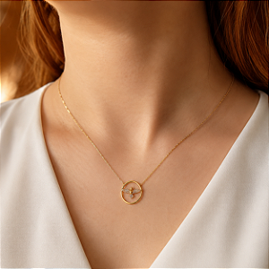 Gargantilha Veneziana Espírito Santo Ouro 18k Diamantes