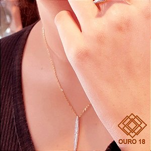 Gargantilha Pavê Ouro 18k Zircônias