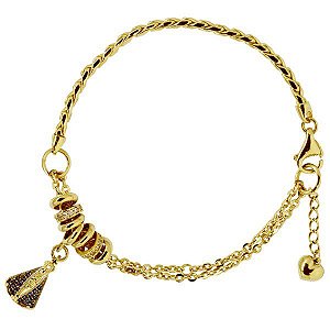 Pulseira Nossa Senhora Ouro 18k Zircônias