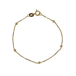 Pulseira Infantil Bolinha Ouro 18k