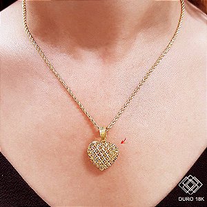 Pingente Coração Ouro 18k