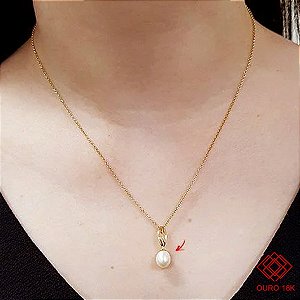 Pingente Ouro 18k Pérola Natural