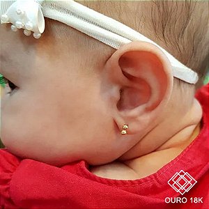 Brinco Bolinha Ouro 18k