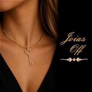 Pingente Chave Ouro 18k Zircônias