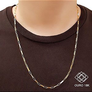 Cordão Masculino Cadeado Ouro 18k 60cm
