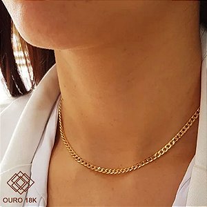 Gargantilha Choker Ouro 18k